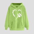 thumbnail image 2 of Lcziwo Women's Graphic Print Hoodies Casual Winter Pullover Tops Long Sleeve Kawaii Print Sweatshirts with Pockets Green,XXL, 2 of 5