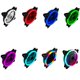 thumbnail image 1 of Ventiladores LED para computadora Moda de doble cara de bajo ruido de 4 pines Fuente de alimentación para computadora Ventilador Luz LED Disipador de calor Enfriador Inevent PJ8111-07B, 1 of 6