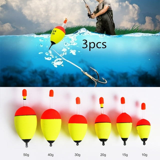 Flmtop 3Pcs 2.2-4.4g EVA Buoy Luminous Float Fish Bait Detector Fishing Accessories
