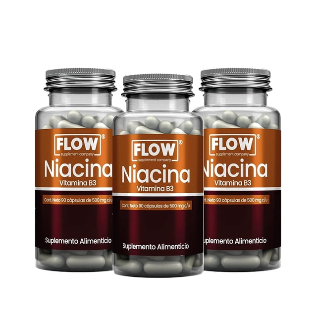 Suplemento FLOW - 3 PACK de Niacina con 270 capsulas de 500 mg