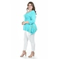 thumbnail image 2 of Blusa asimetrica con detalles de encaje Roman Fashion /Tallas Extras, 274 (Menta) verde claro 40, 2 of 6