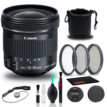 Restored Canon EF-S 10-18mm f/4.5-5.6 IS STM Lens (9519B002)   Filter Kit   More(Refurbished)
