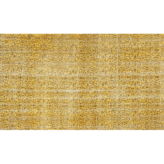 Ahgly Company Indoor Rectangle Contemporary Chrome Gold Yellow Abstract Area Rugs, 2' x 3'