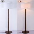 thumbnail image 3 of Lxmons 61'' Walnut Wood Floor Lamp, Modern Standing Lamp with Foot Switch for Living Room, Bedroom, Office, White, 3 of 9
