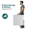 thumbnail image 2 of Bigleap Heavy Duty Folding Table, 4ft Portable HDPE Plastic Table with Carry Handle for Camping, Parties, and Indoor Outdoor Use – Quick Setup, Easy Clean, White, 2 of 8