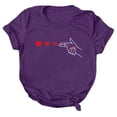 thumbnail image 5 of LUOGENLI T-shirts pour Femme pour Femmes T-Shirt à Col Rond à Manches Courtes Imprimé pour la Journée du Couple T-shirts pour Femmes T-Shirt Graphique Saint-Valentin Violet Foncé L, 5 of 5