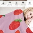 thumbnail image 3 of QZHH Strawberry Flannel Throw Blanket Super Soft Lightweight Decorative Warm Comfy Fuzzy Cozy Fluffy Fall Winter Plush Blanket for Sofa Bed Living Room Travelling Camping, 3 of 6