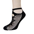 thumbnail image 3 of GJSYRH Women No Show Socks Cross-strap Fishnet Short Socks Fashion Black Mesh Short Sock Invisible Boat Socks Black4 One Size, 3 of 3