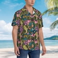 thumbnail image 5 of Haiem Snake And Flower Printed Hawaiian Shirt for Men - Men’s Casual Beach Summer Shirts - Stretch Fabric with Modern Fit-XX-Large, 5 of 9