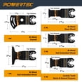 thumbnail image 5 of POWERTEC Oscillating Tool Blade 5pc Set – Bi-Metal & Carbide Multitool Blades for Cutting Wood, Metal, Nail-Embedded Wood, Drywall, Cement Board and Plastic (14500N), 5 of 10