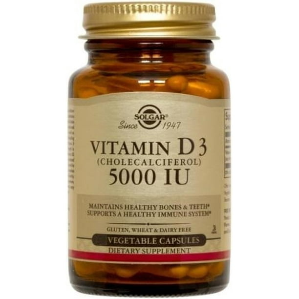 Redding Aanpassingsvermogen hamer Solgar Vitamin D3 Cholecalciferol 5000 IU - 240 Vegetable Capsules -  Walmart.com