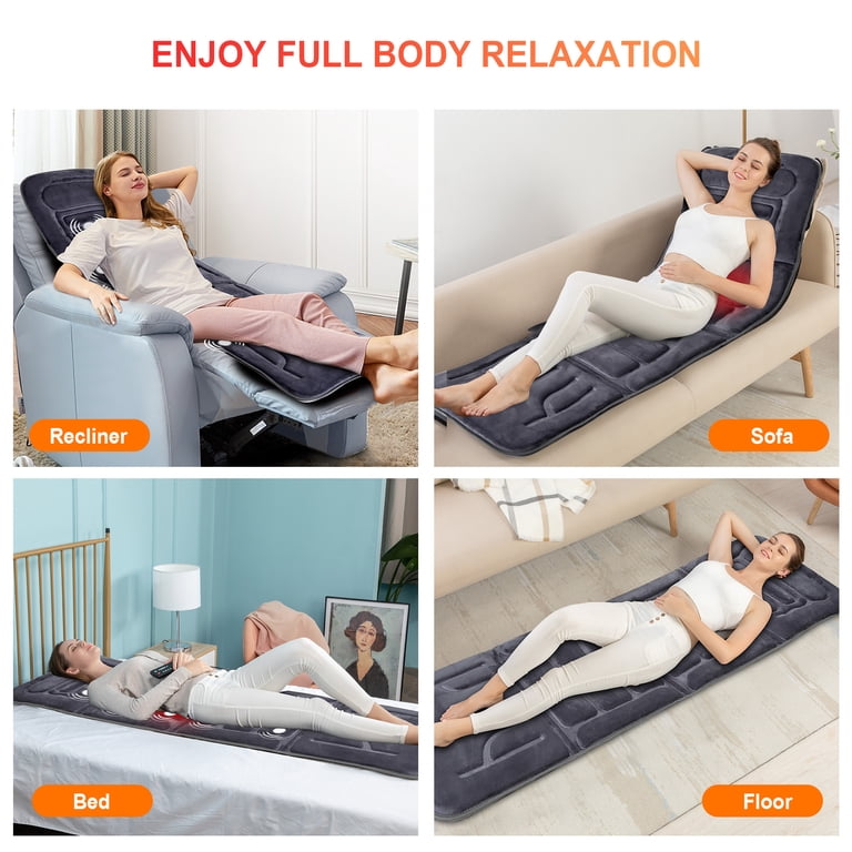 Comfier Full Body Massage Pad, Heated Back Massager with 10 Vibration  Motors, 59