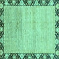 thumbnail image 1 of Ahgly Company Indoor Square Abstract Turquoise Blue Modern Area Rugs, 4' Square, 1 of 4