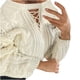 thumbnail image 1 of Suéter de punto con hombros descubiertos y cordón hueco informal a la moda para mujer Fridja  hjk762, 1 of 4