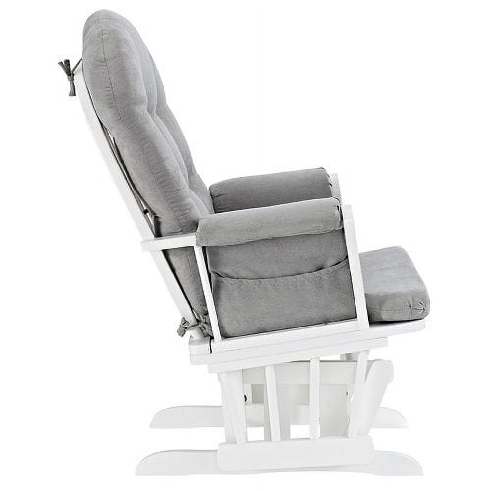 Angel Line Windsor Glider and Ottoman, White Finish with Gray Cushions - image 3 of 6