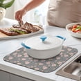 thumbnail image 2 of Pioneer Flower Floral Print Pattern Kitchen Dish Drying Mat 1 Pack, Ultra Absorbent Microfiber Drainer Mat, 16"x18", 2 of 6
