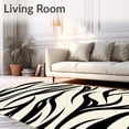 thumbnail image 2 of ODIKA 3'x5' Machine Washable Non-Slip Area Rug, Savanna Inspired Banded Elegant Fashionable High Traffic Rug, Black, 660178, 2 of 5