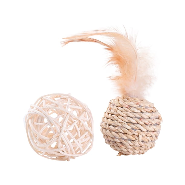 Set De Juguetes Para Mascotas Para Gatos Y Perros Ratán Universal Tejido Con Plumas Combinación Interactiva De Sonidos Set De Artículos Para Mascotas Que Se Pueden Rascar
