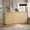 Natural & Charging Station, variant on Buffet Cabinet with Storage, 59" Fluted Sideboard with 4 Door,Adjustable Shelves & Legs, Wood Coffee Bar Cabinet for Kitchen,Living Room, Entryway(Walnut)
