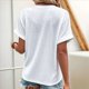 thumbnail image 5 of Camiseta Henley de Corta con Cuello en V para Mujer, Color , Talla XXL, 5 of 6