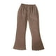 thumbnail image 1 of Odeerbi 2-13 Años Niñas Hielo Seda Pantalones Acampanados Recorte Lechuga Pantalones Primavera Verano Color Sólido Pantalón Largo Completo, 1 of 5