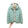 thumbnail image 4 of Winter Puffer Coats for Women Lightweight Puffy Jacket Packable Hooded Down Coat Mint Green XXL, 4 of 5