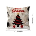 thumbnail image 3 of VOTRUDI 1 Pc Christmas Throw Pillow Cover - Polyester Washable Holiday Sofa/Couch Decor, 45x45cm (17.7in) Multicolor Christmas Home Decoration for Living Room Bedroom, 3 of 6