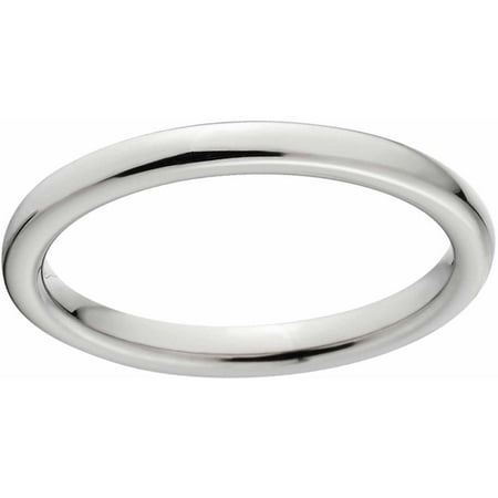 Polished 2mm Titanium Wedding Band with Comfort Fit Design