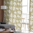 thumbnail image 5 of Yellow White Leaves Semi Sheer Window Curtains 72 Inches Long, Spring Pastoral Rustic Botanical Rod Pocket Voile Silky Chiffon Curtain Treatment Drapes for Kitchen, Living Room, 52"x72", 2 Panels, 5 of 9