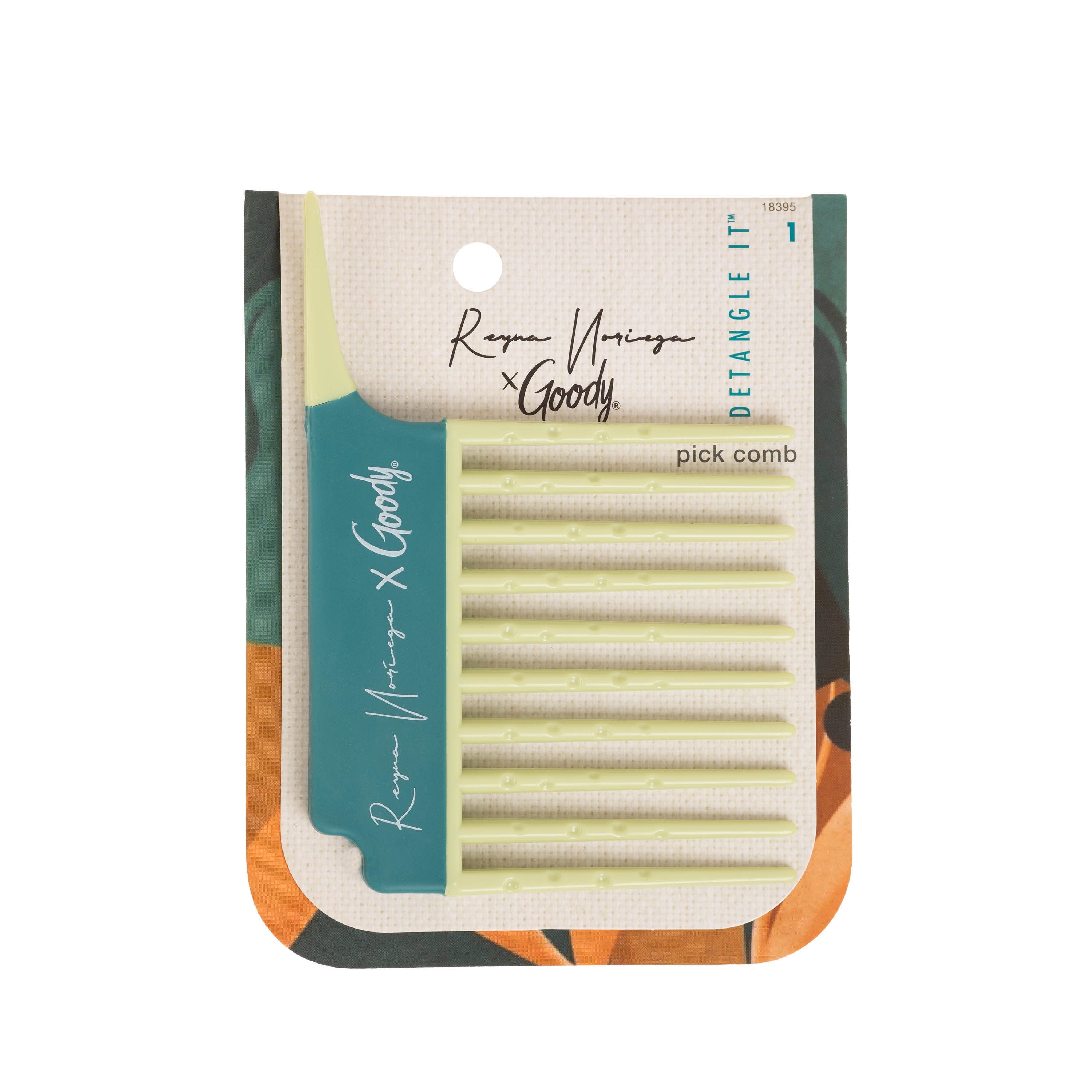 Goody Tru X Reyna Noriega Collab Ouchless® Detangling Pick Comb Green, 1 CT