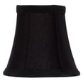 thumbnail image 2 of Set Of 6 Chandelier Lamp Shades 6 inch Black Silk with Gold Lining, 2 of 3