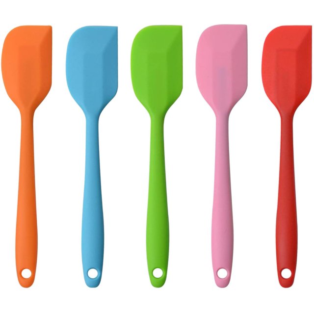 Espátulas de silicona, espátula de goma pequeña de 8,5 pulgadas, resistente al calor, raspadores flexibles antiadherentes, herramienta de mezcla para hornear (5 piezas) WD.WDQZL Hogar