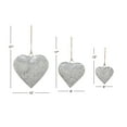 thumbnail image 3 of DecMode Tibetan Inspired Silver Metal Heart Decorative Bells with Jute Hanging Rope, 3 Count, 3 of 6