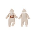 thumbnail image 2 of RUINIXCW Mama's Boy Outfit Newborn Baby Boy Hospital Coming Home Outfit Waffled Romper Infant Baby Girls Fall Winter Clothes Long Sleeve Jumpsuit Hat Set, 2 of 8