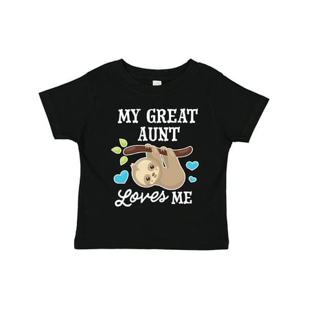 

Inktastic My Great Aunt Loves Me with Sloth and Hearts Gift Toddler Boy or Toddler Girl T-Shirt