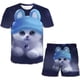 thumbnail image 1 of Conjuntos de ropa para niños y niñas de verano 2023, camisetas bonitas de dibujos animados para niños, pantalones cortos, 2 uds./trajes, traje informal con estampado 3D, trajes 12M Gao Jinjia LED, 1 of 2