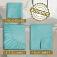 thumbnail image 7 of Twin Sheet Set - 1800 Ultra-Soft Microfiber Twin Bed Sheets - Double Brushed - Deep Pockets - Easy Fit – Wrinkle Free - Comfy - 3 Piece Set - Bedding Sheets & Pillowcases (Twin, Aqua), 7 of 7