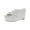Bright White, variant on Womens Maryn Chain Faux Leather Slip On Wedge Sandals