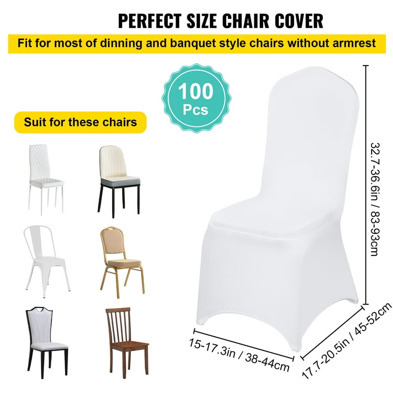VEVOR White Stretch Spandex Chair Covers - 12 PCS, Folding Kitchen Chairs  Cover, Universal Washable Slipcovers Protector, Removable Chair Seat  Covers, for Wedding Party Dining Room Banquet Event : : Home