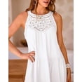 thumbnail image 6 of PRETTYGARDEN Women's Summer Hollow Out Halter Dresses Casual Sleeveless A-Line Tiered Swing Sundress Beach Vacation Mini Dress, 6 of 6