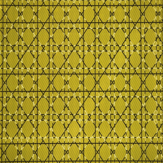 Ahgly Company Tapis d'Intérieur Lavables en Machine, Carrés Transitionnels Vert Jaune Foncé, Carrés de 7'