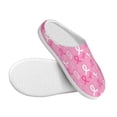 thumbnail image 3 of Fotbe Breast Cancer Awareness (3) Pattern Women's Fuzzy Curly Fur Memory Foam Loafer Slippers Indoor Outdoor Slippers Winter Home Shoes-44/45, 3 of 7