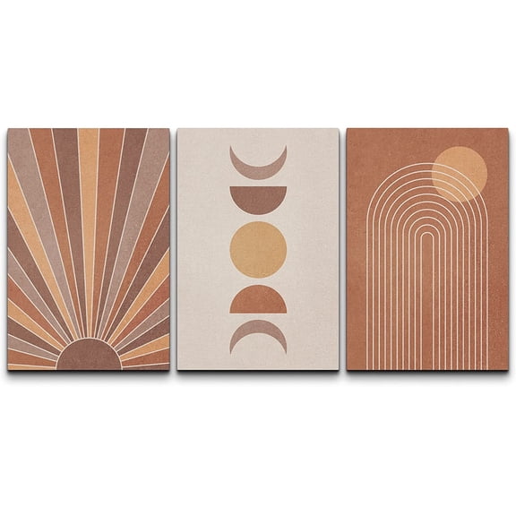 wall26 Canvas Print Wall Art Set Mid-Century Ocean Sunset Sun Horizon Nature Abstract Illustrations Modern Art Bohemian Decorative Rustic Contemporary for Living Room, Bedroom, Office - 16"x24&q