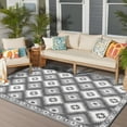 thumbnail image 4 of MeyJey 9'x12' Outdoor Rug, Patio Rug Waterproof RV Outdoor Rug Camping Rugs Reversible Plastic Mat for Camping, Balcony Apartment, Patio, Porch, Picnic, Beach, Gray, 4 of 10