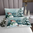 thumbnail image 3 of YST Toddler Christmas Bedspread Set Cute Snowman Christmas Tree Quilt Set, Snowflake Winter Coverlet Set Kawaii Snowman Cute Bird Pattern Bedding Set Twin 2 Pieces, 3 of 3