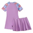 thumbnail image 6 of mgoYE Girl Swimsuit Size 10-12 Bikini Girls Swimsuit Ruffle Girl One Piece Bathing Suit Solid Swimsuits Ruched Sleeveless Girls' Swimwear(Purple,7-8 Years), 6 of 9