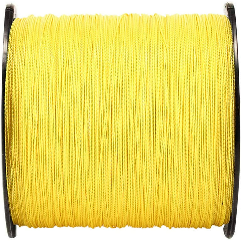 Braided Fishing Line Strong Power 100% PE 8 Strands Braided Sensitive Fishing  Line with Good Performance of Abrasion Resistance 10lb/4.6kg/0.12mm/0.0047inch  Yellow 
