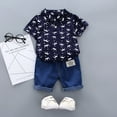 thumbnail image 2 of Xudanell Toddler Outfits for Boys Button Up Short Sleeve Hawaii Tees Shirt Boy Summer Beach Clothes, 2 of 7