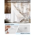 thumbnail image 5 of No Hook Shower Curtain with Snap-in Liner, Western Cowboy Boots Waterproof Fabric Bathroom Curtains, Vintage Country Brown Wooden Bath Curtains & Mesh Top Window 72"x78" Long, 5 of 9