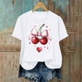thumbnail image 5 of Neewe Women's T Shirts Summer Tops Simple Graphic Shirts Short Sleeve Vacation Casual Blouse Tee, 5 of 6